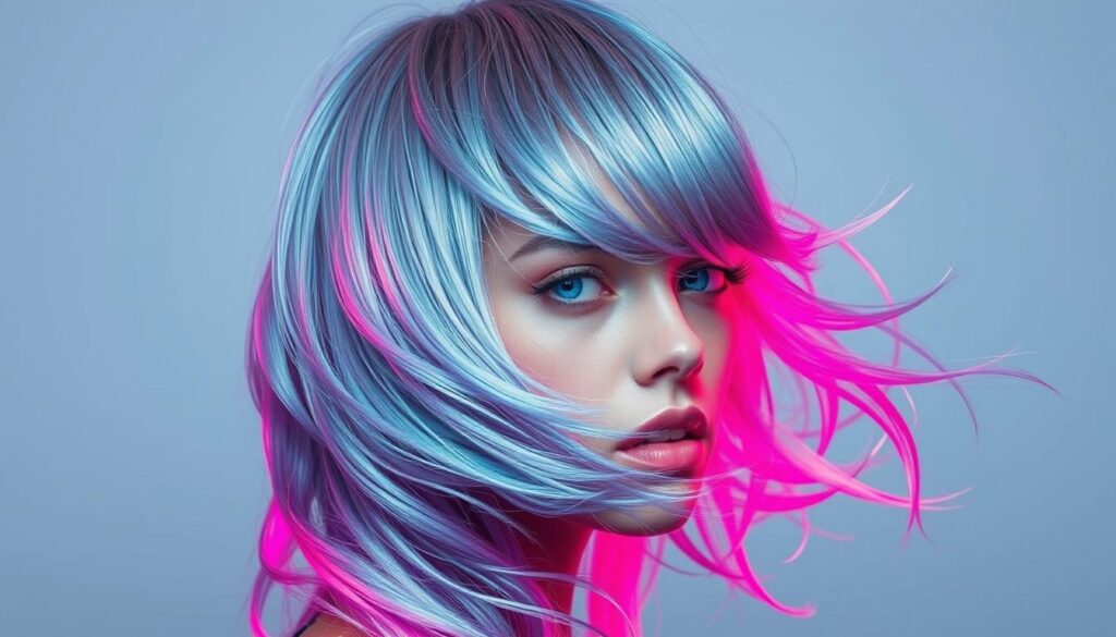 metallikus és neon hajszínek