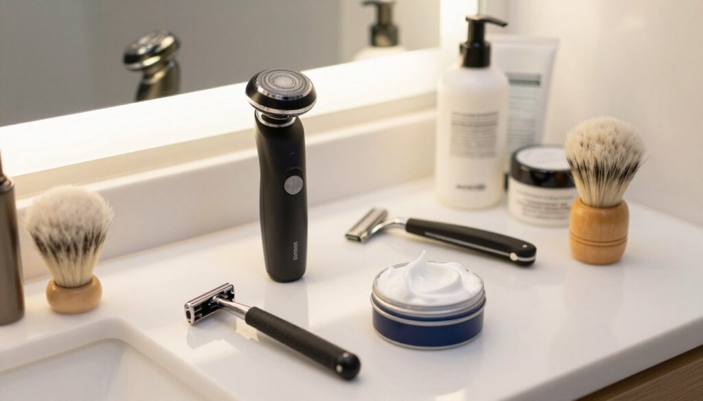 borotválkozási technikák és eszközök